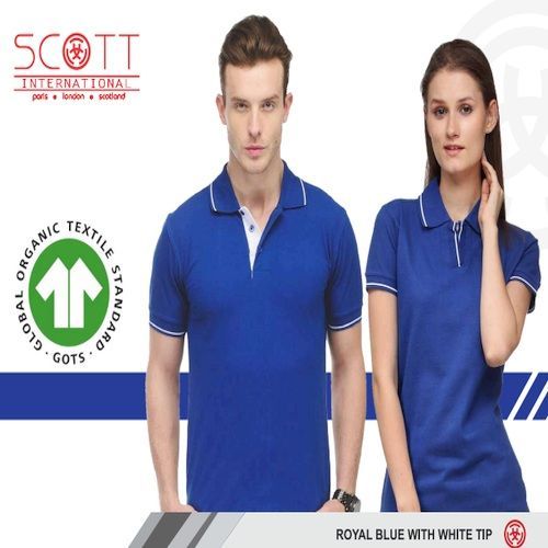 Cotton Scott International Royal Blue With White Tip Polo T-Shirt Set