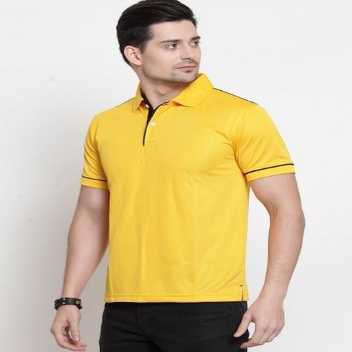 Mens Golden Yellow with Black Tip Scott Dry Fit Polo T-Shirt