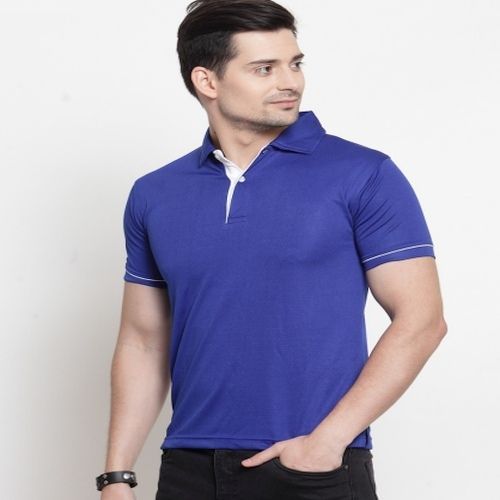 Mens Royal Blue with White Tip Scott Dry Fit Polo T-Shirt