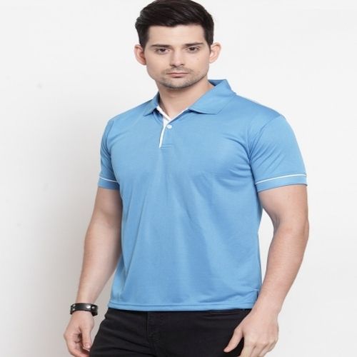 Mens Sky Blue with White Tip Scott Dry Fit Polo T-Shirt