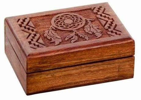 Carved Wooden Jewellery Storage Gift Box