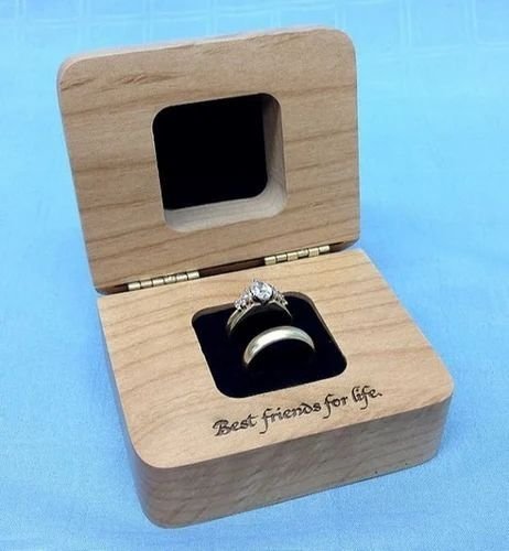 Engraved Wooden Couple Ring Box