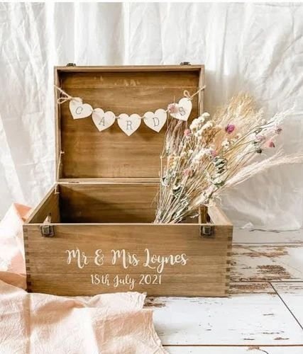 Personalized Wooden Wedding Keepsake Storage Box