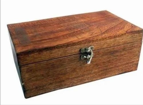 Polished Wooden Lock Storage Gift Box