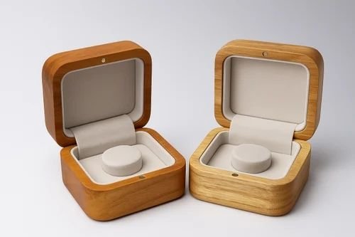 Teak Wood Couple Ring Box Set