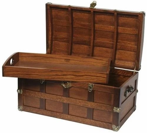Vintage Wooden Storage Trunk Box