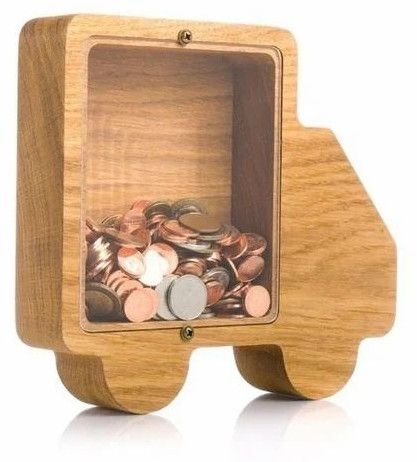 Wooden Car Shape Coin Bank