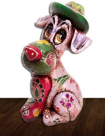 Hand Painted Dog Statue