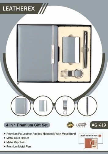 4 In 1 Cadet Grey Executive Office Essentials Corporate Gift Set