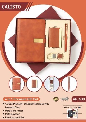 4 In 1 Classic Brown Premium Corporate Utility Gift Set