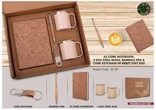 4 In 1 Tan Brown Eco Office Essentials Corporate Gift Set