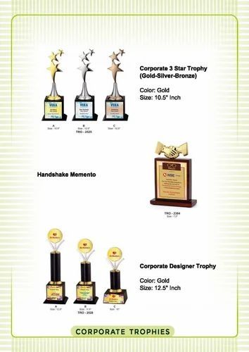 Golden Finish Corporate Recognition Trophy