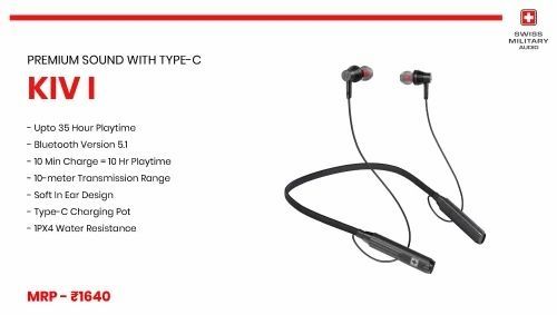 Kivi Type-C Fast Charging Wireless Neckband with IPX4 Protection
