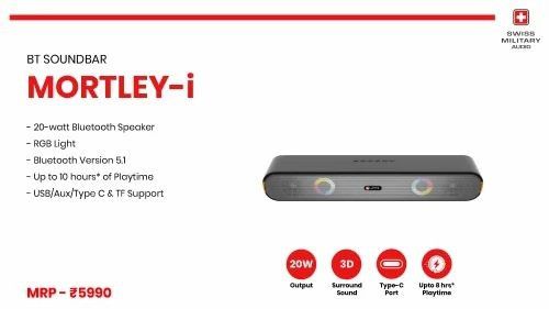Mortley-i Compact RGB Bluetooth Soundbar Speaker