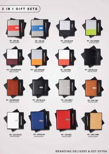 PU Leather Diary with Metal Pen Corporate Gift Combo