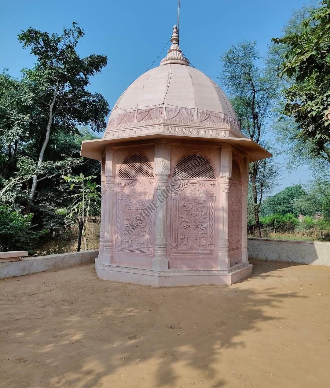 Dome White Sandstone Garden Gazebo
