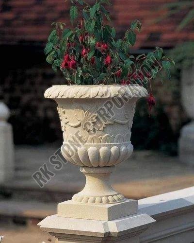 Hand Carved Sandstone Planter Hand Carved Sandstone Planter