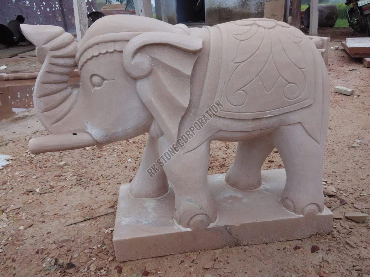 Handcrafted Sandstone Elephant Statue