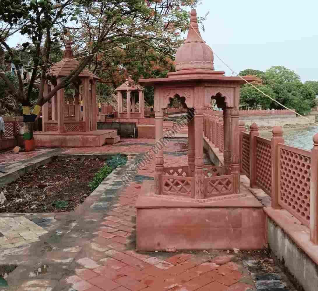Red Sandstone Gazebo Temple