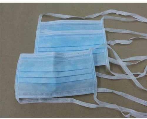Blue 3 Ply Tie On Face Mask