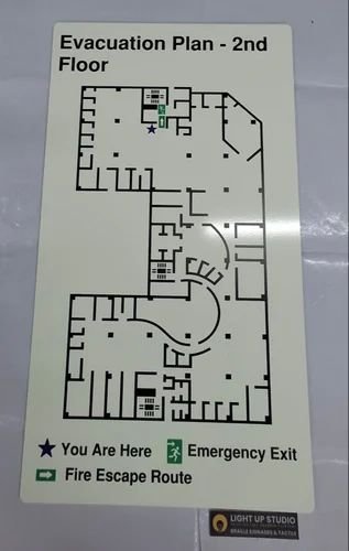 Black &AMP; White Fire Evacuation Plan Signage