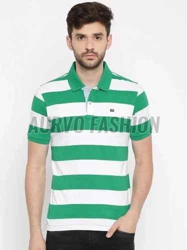 Cotton Blend Multicolor Plain Polo T Shirt