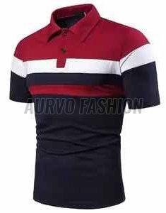 Cotton Blend Party Wear Polo T Shirt