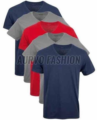 Cotton Blend Summer Wear V Neck T Shirt