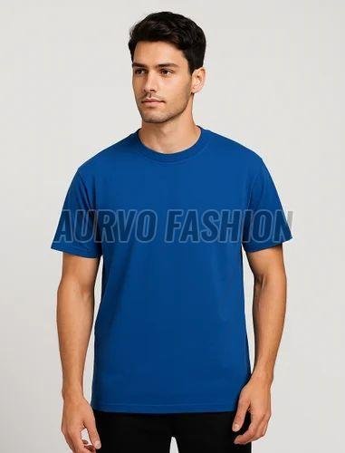 Mens Cotton Blend Casual Round Neck T-Shirt