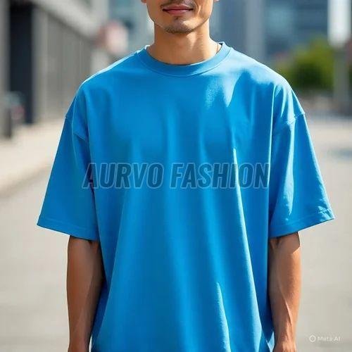 Mens Cotton Blend Street Style Drop Shoulder T-Shirt