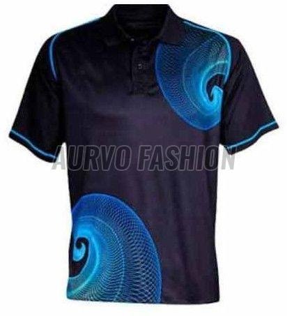 Polyester Blue Polo T Shirt