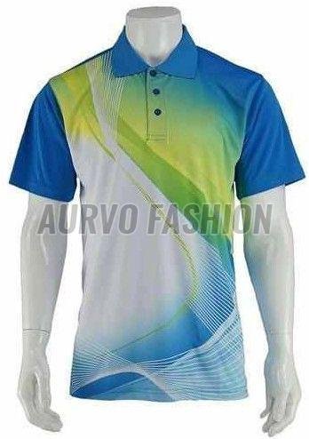 Polyester Sport Multicolor Polo T Shirt
