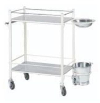 Guard Railed Stainless Steel Dressing Utility Trolley