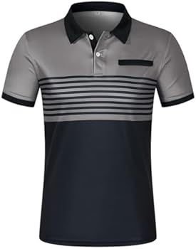 Striped Short-sleeve  Polo Collar T-shirt
