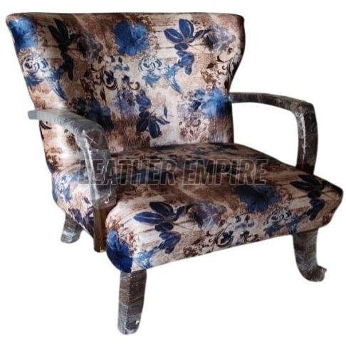 Fabric Modern Designer Floral Printed Single Seater Chair