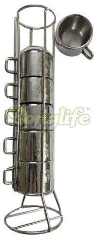 6 Pcs Stainless Steel Cup Stand
