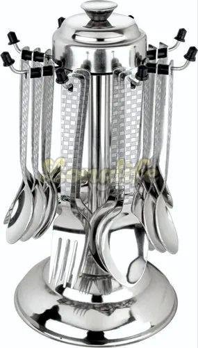 Round Stainless Steel Spoon Stand