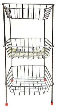 Silver Stainless Steel Fix Square Vegetable Stand