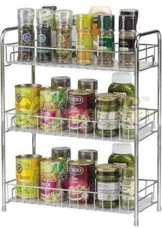 Stainless Steel Spice Storage Basket Rack