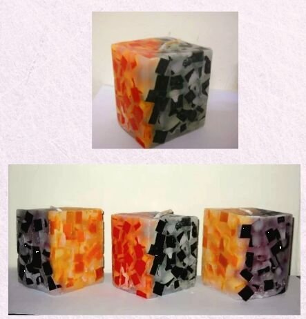 Decorative Cube Shaped Chunk Candle