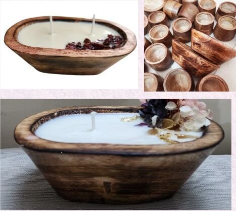 Wooden Dough Tub Soy Wax Candles