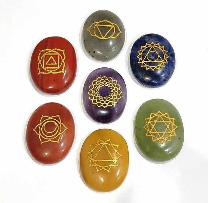 7 Chakra Healing Stone Oval Shape Set