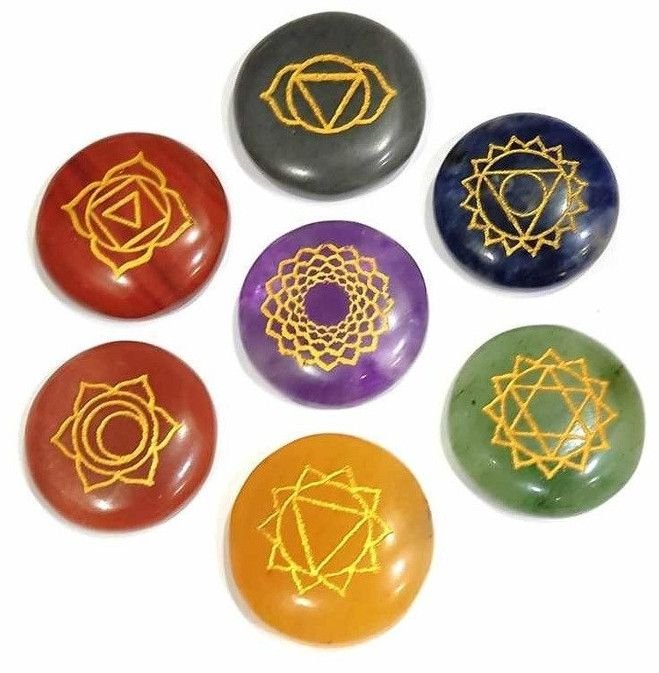 7 Chakra Healing Stone Round Shape Set