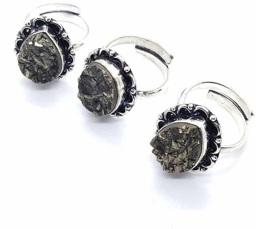 Pyrite Natural Raw Stone Ring