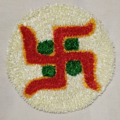 Handmade Woolen Swastik Rangoli