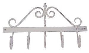 White Powder Coated Hand Forged Iron Wall Hook