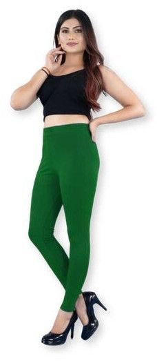 Light Green Cotton Ankle Legging
