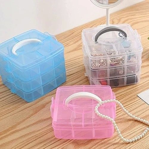 3 Layer Plastic Jewellery Organizer Box
