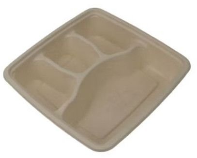 4 Compartment Rectangle Bagasse Disposable Plate