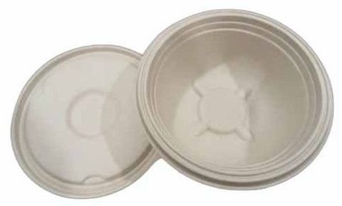 500ml Round Sugarcane Bagasse Biodegradable Disposable Food Container
